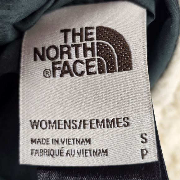 The North Face Vest Women S Green Reversible Quilted Sherpa Fleece Bomber - Picture 7 of 11